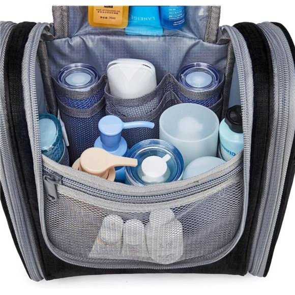 Hanging Travel Toiletry Bag Cosmetic Make up Organizer for Women and Men Black - Picture 5 of 6